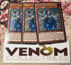 3x (M/NM) *EURO* Priestess With Eyes of Blue LCKC-EN016 Secret 1st Ed. YuGiOh - Image 1