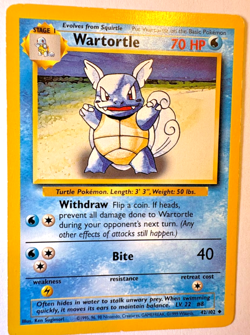 Wartortle - Base Set 42/102 Pokemon TCG Card - Vintage WOTC - LP - Image 1