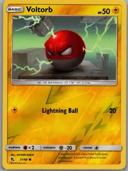 Voltorb 21/68 Reverse Holo Hidden Fates - Pokemon Card - NM - Image 1