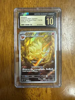 CGC 10 PRISTINE Ninetales 110/108 AR Art Rare Ruler of the Black Flame sv3 Card - Image 1