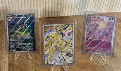 3 Stellar Crown Pokemon Card Lot Joltik Milcery Ledian Holo Rare - Image 1