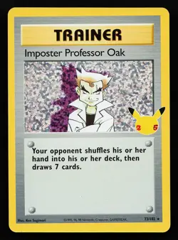 Imposter Professor Oak 73/102 Holo Celebrations Pokemon Card - Image 1