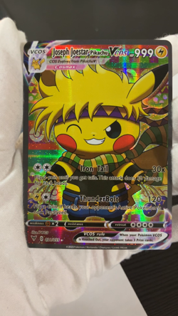 Joseph Joestar Pikachu Pokemon Card VCOS Holo Cosplay w/ Video - Image 2