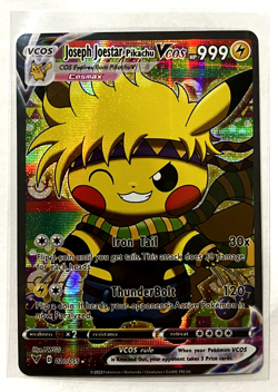 Joseph Joestar Pikachu Pokemon Card VCOS Holo Cosplay w/ Video - Image 4