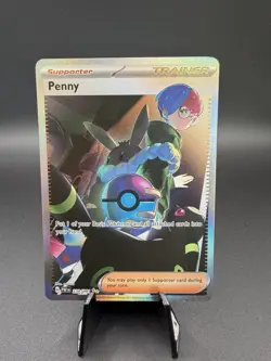 Pokemon TCG Penny Paldean Fates Trainer Holo Card 239/091 Illustration Rare - Image 1