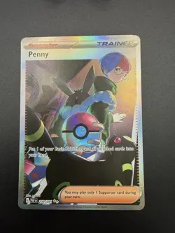 Pokemon TCG Penny Paldean Fates Trainer Holo Card 239/091 Illustration Rare - Image 4