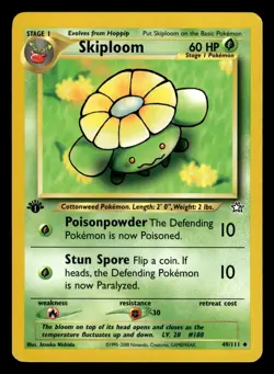 Skiploom 49/111 1st Edition Neo Genesis Set Pokemon Card - Image 1