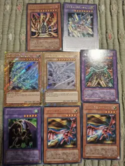 YuGiOh 8 Rare Cards Blue Eyes White Dragon Secret Rare + Krystal Dragon & 6 Jap - Image 1