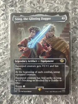 MTG Sting, the Glinting Dagger The Lord of the Rings Borderless Rare NM - Image 1