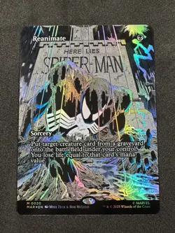 Borderless Foil Reanimate, MTG, Marvel's Spider-Man, Magic the Gathering NM - Image 1