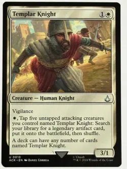 Templar Knight Universes Beyond: Assassin's Creed 10 NM ACR Magic MTG - Image 1