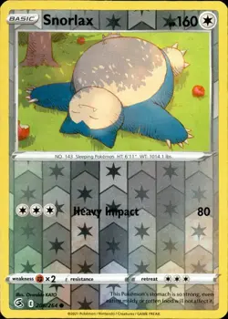 💢Pokemon - Snorlax - Reverse Holo - 206/264 - Fusion Strike (NM)💢 - Image 1