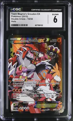 CGC 6 Team Magma's Groudon EX 2015 Double Crisis 15/34 Holo Pokemon Card - Image 1