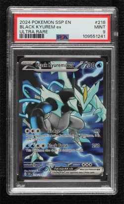 Black Kyurem ex Ultra Rare Pokemon SV08: Surging Sparks PSA 9 MINT - Image 1