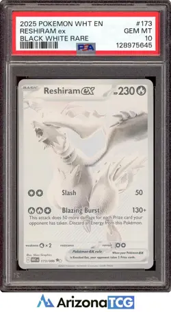 Pokemon 2025 Reshiram ex 173/086 Black White Rare White Flare GEM MINT PSA 10 - Image 1