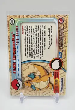 2000 Topps Pokemon TV Animation Edition Holo Foil #149 Dragonite Blue Label - Image 2