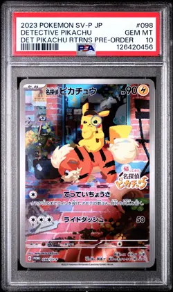 2023 POKEMON JPN SV-P PROMO #098 DETECTIVE PIKACHU PSA 10 - Image 1