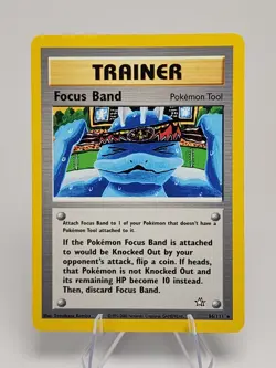Focus Band 86/111 Rare Non-Holo Neo Genesis Set Pokemon Trainer Card LP - Image 1