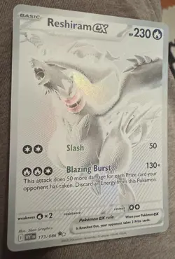 Reshiram ex - White Flare (173/086) - Black White Rare Pokemon Card - Holofoil - Image 3