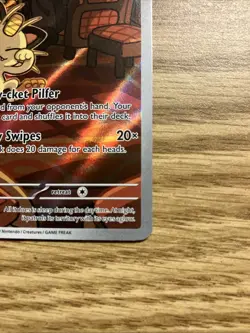 Pokemon TCG Destined Rivals Team Rockets Meowth Card 203/182 NM Condition - Image 4