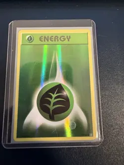 Pokemon Card - Leaf Grass Energy Green 2016 91/108 Common Holo 2016 - Image 1
