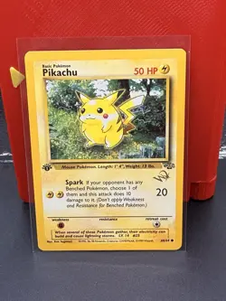 Pikachu Gold W Stamp 60/64 1st Edition Jungle Duelist Promo Pokemon Card WOTC - Image 1