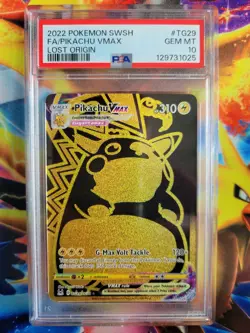 Pokemon Pikachu VMax Full Art Lost Origin TG29 Graded Card PSA 10 - Image 1