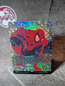 MTG, Arachnogenesis (#0031), Marvel Universe, Foil, NM Full Art Mythic - Image 1