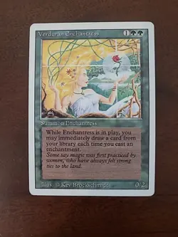 MTG Verduran Enchantress Vintage MTG Revised 3rd Edition Green Summon LP/EX - Image 1