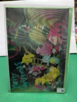TOMY Postcard Christmas Card 3D ③ Promo Rare Pokemon Card Game - Image 1