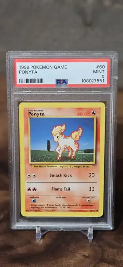 1999 POKEMON BASE SET UNLIMITED #60 PONYTA PSA 9 MINT - Image 1