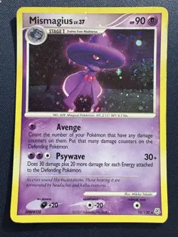 Mismagius 10/130 Pokemon 2007 Diamond & Pearl Holo WITH SWIRL HP - Image 1