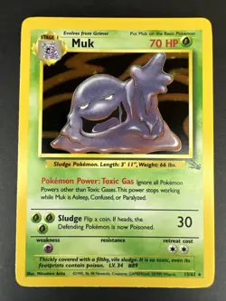 Muk 13/62 Fossil Unlimited - Holo Rare - WOTC Pokemon Card LP/NM - Image 1