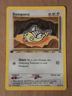 Pokemon Dunsparce 54/75 Neo Discovery 1st Edition LP See Pictures - Image 1