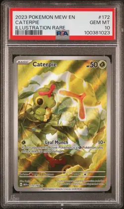 2023 POKEMON MEW EN-151 ILLUSTRATION RARE #172 CATERPIE PSA 10 - Image 1