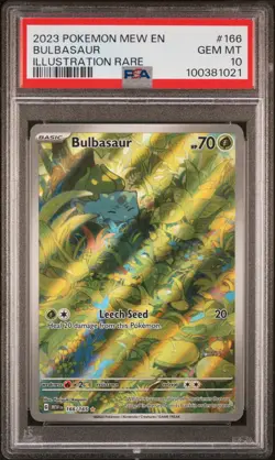 2023 POKEMON MEW EN-151 ILLUSTRATION RARE #166 BULBASAUR PSA 10 - Image 1
