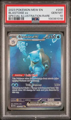 2023 POKEMON MEW EN-151 SPECIAL ILLUSTRATION RARE #200 BLASTOISE EX PSA 10 - Image 1