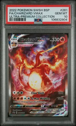 2022 POKEMON SWSH BLACK STAR PROMO #261 FULL ART/CHARIZARD VMAX PSA 10 - Image 1