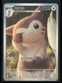 Furret 2025 Pokemon Journey Together 168/159 Illustration Rare Holo - Image 1