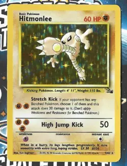 Hitmonlee - 7/62 - Holo Rare - Unlimited Edition Pokemon Fossil 7/62 - Image 1