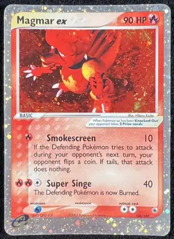 Pokemon EX Ruby & Sapphire Magmar ex 100/109 Holo Ultra Rare TWO SWIRLS 💫💫 - Image 1