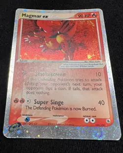 Pokemon EX Ruby & Sapphire Magmar ex 100/109 Holo Ultra Rare TWO SWIRLS 💫💫 - Image 5