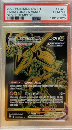 POKEMON 2022 Silver Tempest Full Art RAYQUAZA Vmax #TG29 PSA 10 Gem Mint RARE - Image 1