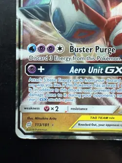 Pokemon Latias & Latios GX 113/181 Sm-Team Up Holo (Damaged/Creased) - Image 4