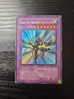 Yu-Gi-Oh! TCG Gaia the Dragon Champion LOB-125 1st Edition Secret Rare - Image 1