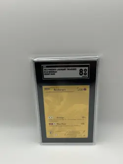 Reshiram Full Art Secret Rare Legendary Treasures Holo Gold Card 114/113 SGC 8 - Image 2