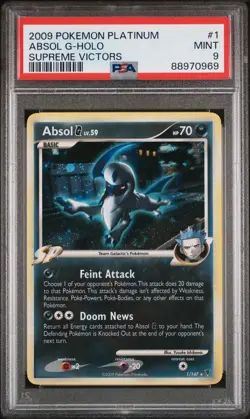 2009 Pokemon Platinum Supreme Victors # 1 Absol Holo PSA 9 Card! MINT! Free Ship - Image 1