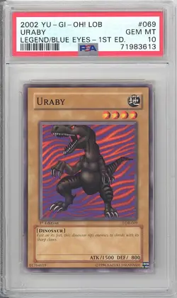 PSA 10 - Yu-Gi-Oh Card - LOB-069 - URABY (common) *1st Edition* - GEM MINT - Image 1