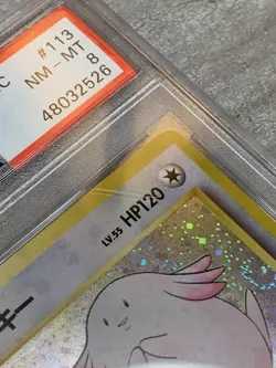 Pokemon Card Japanese Chansey Rare Holo PSA 8 NM-Mint, Base Set #113, 1996 (1A) - Image 4