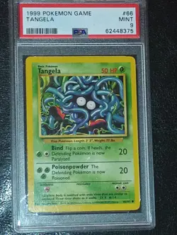 1999 Pokemon Tangela Shadowless Card #66/102 Base Set, PSA 9 - Image 1